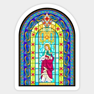 Gothic stained glass window with Peter the Apostle Sticker